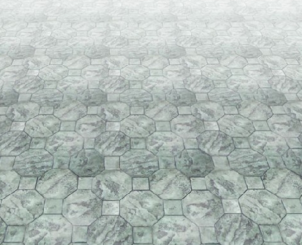 壓花地坪－八角鑲嵌石
